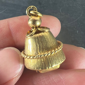 Vintage 18 Karat Yellow Gold Amethyst Barrel Charm Pendant