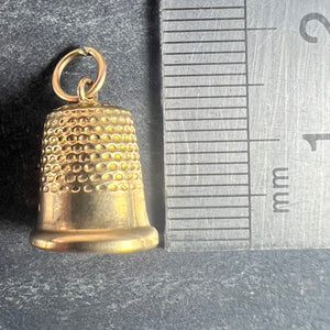 Vintage Cropp and Farr Thimble 9K Yellow Gold Charm Pendant