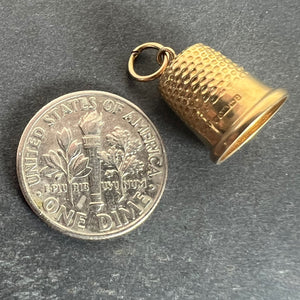 Vintage Cropp and Farr Thimble 9K Yellow Gold Charm Pendant
