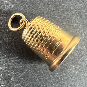 Vintage Cropp and Farr Thimble 9K Yellow Gold Charm Pendant