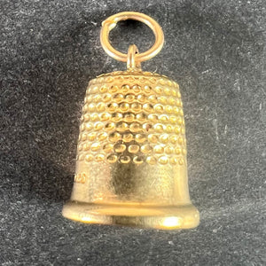 Vintage Cropp and Farr Thimble 9K Yellow Gold Charm Pendant