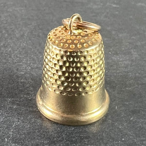 Vintage Cropp and Farr Thimble 9K Yellow Gold Charm Pendant