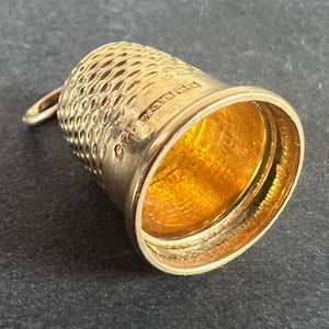 Vintage Cropp and Farr Thimble 9K Yellow Gold Charm Pendant