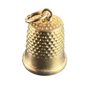 Vintage Cropp and Farr Thimble 9K Yellow Gold Charm Pendant