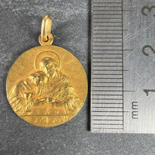 Load image into Gallery viewer, French Religious Medal Jesus Christ Holy Communion 18K Yellow Gold Charm Pendant
