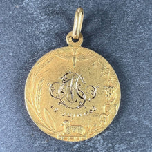 Load image into Gallery viewer, French Religious Medal Jesus Christ Holy Communion 18K Yellow Gold Charm Pendant
