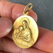 Load image into Gallery viewer, French Religious Medal Jesus Christ Holy Communion 18K Yellow Gold Charm Pendant
