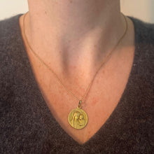 Load image into Gallery viewer, Antique French Madonna and Child 18K Yellow Gold Religious Medal Pendant
