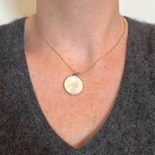 Load image into Gallery viewer, French Virgin Mary Mother of Pearl 18K White Gold Medal Pendant
