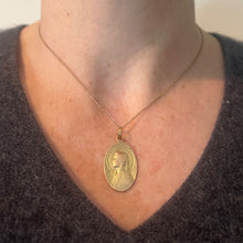 Load image into Gallery viewer, French Virgin Mary Regina Virginium 18K Yellow Gold Medal Pendant
