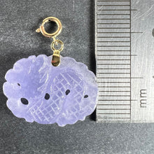 Load image into Gallery viewer, Vintage Carved Lavender Jade Dragon 14K Yellow Gold Charm Pendant

