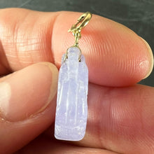 Load image into Gallery viewer, Vintage Carved Lavender Jade Dragon 14K Yellow Gold Charm Pendant
