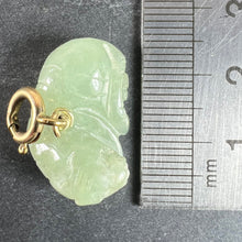 Load image into Gallery viewer, Vintage Carved Green Jade Tiger 9K Yellow Gold Charm Pendant
