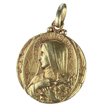 Load image into Gallery viewer, French Becker 18K Yellow Gold St Therese Charm Pendant
