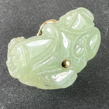 Load image into Gallery viewer, Vintage Carved Green Jade Tiger 9K Yellow Gold Charm Pendant
