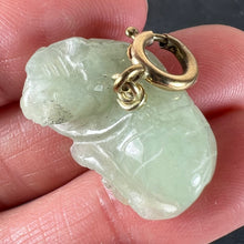 Load image into Gallery viewer, Vintage Carved Green Jade Tiger 9K Yellow Gold Charm Pendant
