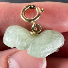 Load image into Gallery viewer, Vintage Carved Green Jade Tiger 9K Yellow Gold Charm Pendant
