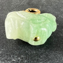 Load image into Gallery viewer, Vintage Carved Green Jade Rooster 9K Yellow Gold Charm Pendant
