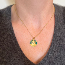 Load image into Gallery viewer, Becker Jesus Lamb of God Plique A Jour Enamel 18K Yellow Gold Pendant Medal
