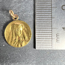 Load image into Gallery viewer, Italian Giacomini Virgin Mary Pope Pius X 23K Yellow Gold Medal Charm Pendant
