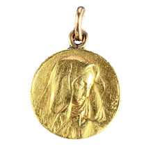 Load image into Gallery viewer, Italian Giacomini Virgin Mary Pope Pius X 23K Yellow Gold Medal Charm Pendant
