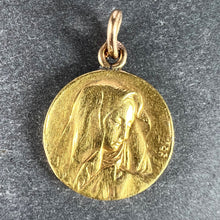 Load image into Gallery viewer, Italian Giacomini Virgin Mary Pope Pius X 23K Yellow Gold Medal Charm Pendant
