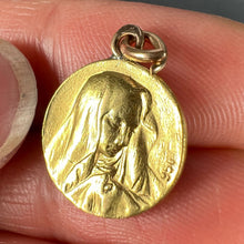 Load image into Gallery viewer, Italian Giacomini Virgin Mary Pope Pius X 23K Yellow Gold Medal Charm Pendant
