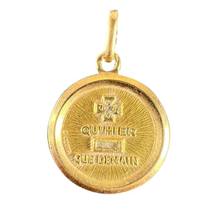 Augis French More Than Yesterday 18K Yellow Gold Diamond Love Charm Pendant