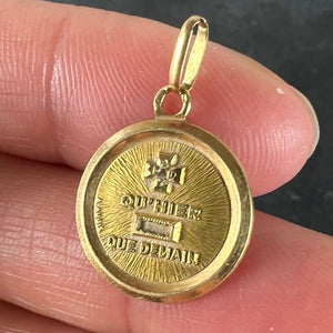 Augis French More Than Yesterday 18K Yellow Gold Diamond Love Charm Pendant