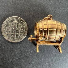 Load image into Gallery viewer, Vintage 9K Yellow Gold Beer Whisky Barrel Charm Pendant
