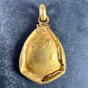 Vintage St Therese Saint Medal Gold Plated Charm Pendant