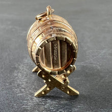 Load image into Gallery viewer, Vintage 9K Yellow Gold Beer Whisky Barrel Charm Pendant
