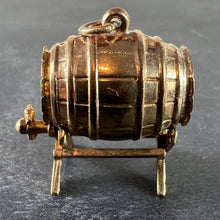 Load image into Gallery viewer, Vintage 9K Yellow Gold Beer Whisky Barrel Charm Pendant

