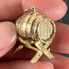 Load image into Gallery viewer, Vintage 9K Yellow Gold Beer Whisky Barrel Charm Pendant
