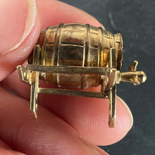 Load image into Gallery viewer, Vintage 9K Yellow Gold Beer Whisky Barrel Charm Pendant
