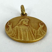 Load image into Gallery viewer, French Vernon Sacred Heart Madonna and Child 18K Yellow Gold Medal Pendant
