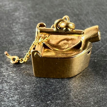 Load image into Gallery viewer, Vintage 8 Karat Yellow Gold Old Fashioned Steam Iron Charm Pendant
