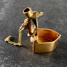 Load image into Gallery viewer, Vintage 8 Karat Yellow Gold Old Fashioned Steam Iron Charm Pendant
