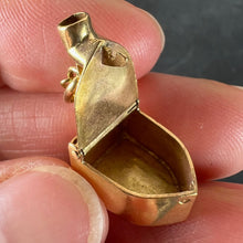 Load image into Gallery viewer, Vintage 8 Karat Yellow Gold Old Fashioned Steam Iron Charm Pendant
