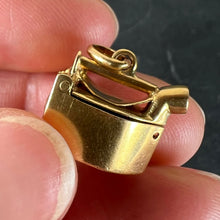 Load image into Gallery viewer, Vintage 8 Karat Yellow Gold Old Fashioned Steam Iron Charm Pendant
