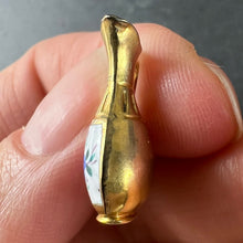 Load image into Gallery viewer, Vintage 9K Yellow Gold Enamel Flowers Jug Charm Pendant
