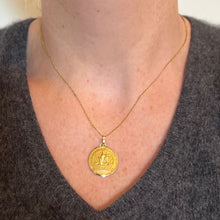 Load image into Gallery viewer, French Blood Group Type Medical 18K Yellow Gold Charm Medal Pendant
