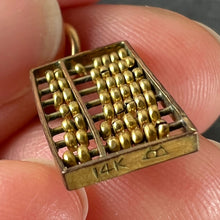 Load image into Gallery viewer, Vintage 14K Yellow Gold Abacus Mathematics Charm Pendant
