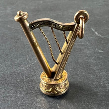 Load image into Gallery viewer, Vintage Gold Plated Carnelian Harp Fob Charm Pendant
