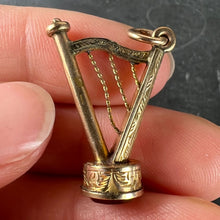 Load image into Gallery viewer, Vintage Gold Plated Carnelian Harp Fob Charm Pendant
