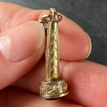 Load image into Gallery viewer, Vintage Gold Plated Carnelian Harp Fob Charm Pendant
