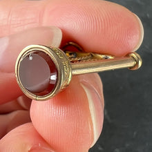 Load image into Gallery viewer, Vintage Gold Plated Carnelian Harp Fob Charm Pendant
