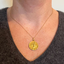 Load image into Gallery viewer, French Guilbert Saint Christopher 18K Yellow Gold Pendant Medal
