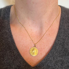 Load image into Gallery viewer, French Becker Virgin Mary 18K Yellow Gold Pendant Medal
