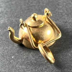 Vintage Teapot 18K Yellow Gold Charm Pendant